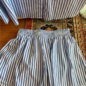 Blue and White Striped Shorts with top!